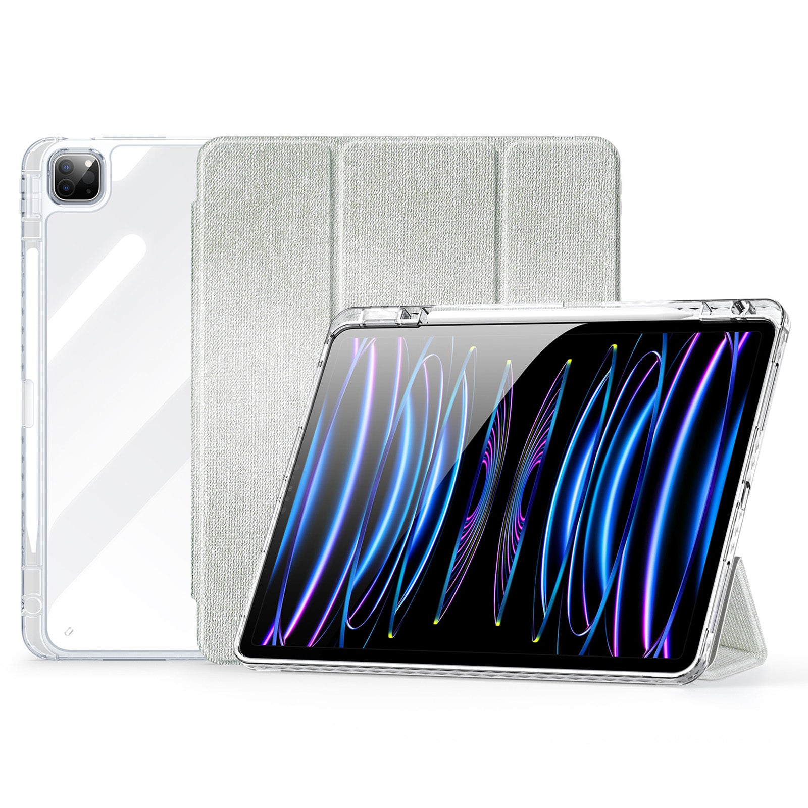 DUX DUCIS Unid Series For iPad Pro 13 (2024) Clear Tablet Case TPU+PC+PU Auto Wake / Sleep Cover with Pen Slot