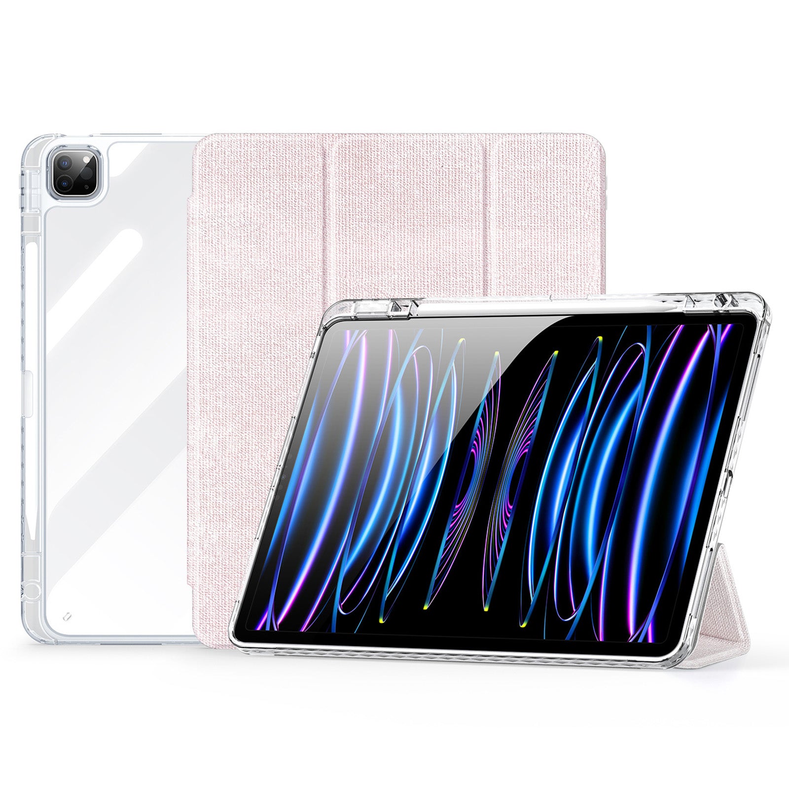 DUX DUCIS Unid Series For iPad Pro 13 (2024) Clear Tablet Case TPU+PC+PU Auto Wake / Sleep Cover with Pen Slot