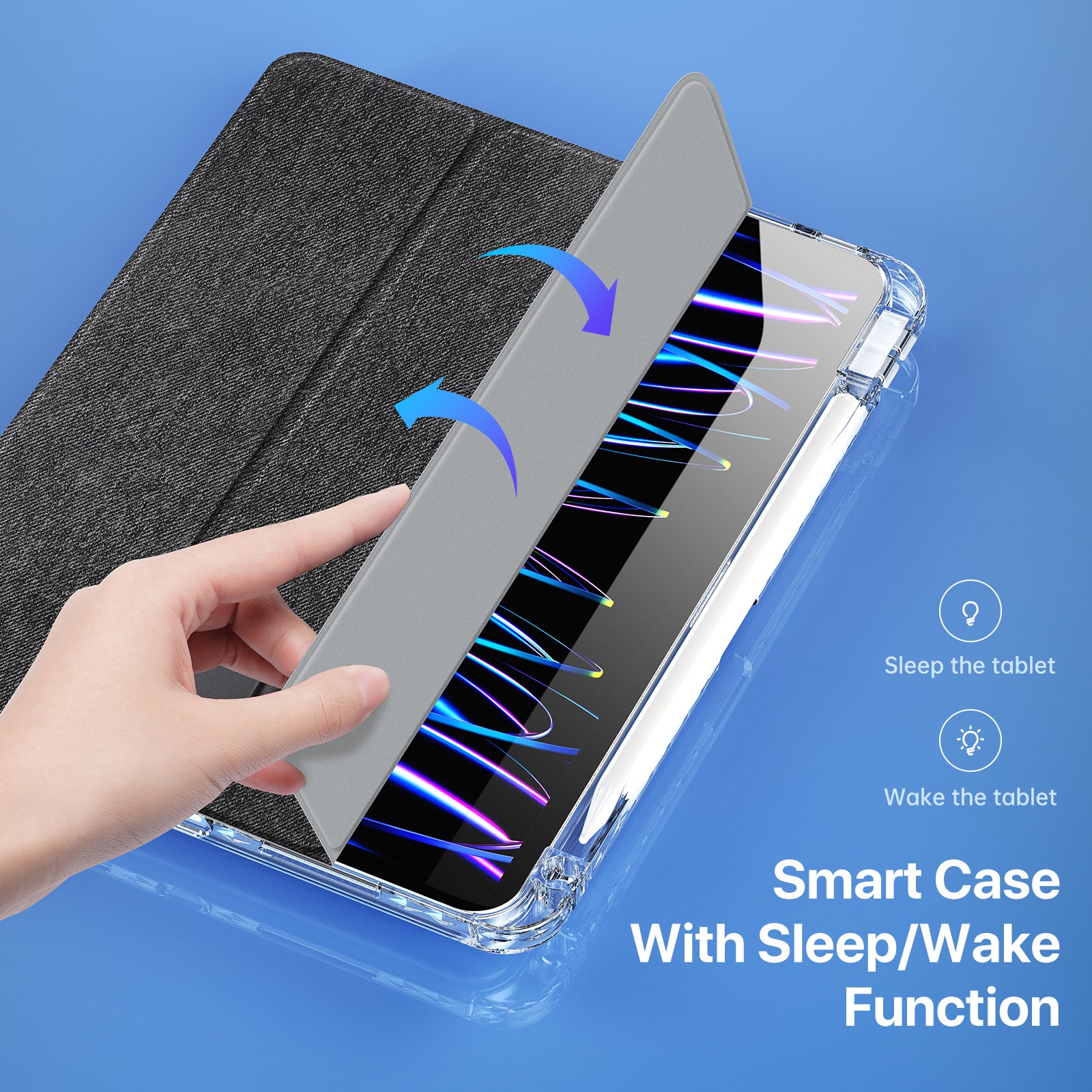 DUX DUCIS Unid Series For iPad Pro 11 (2024) Clear Case TPU+PC+Leather Cover with Auto Wake / Sleep