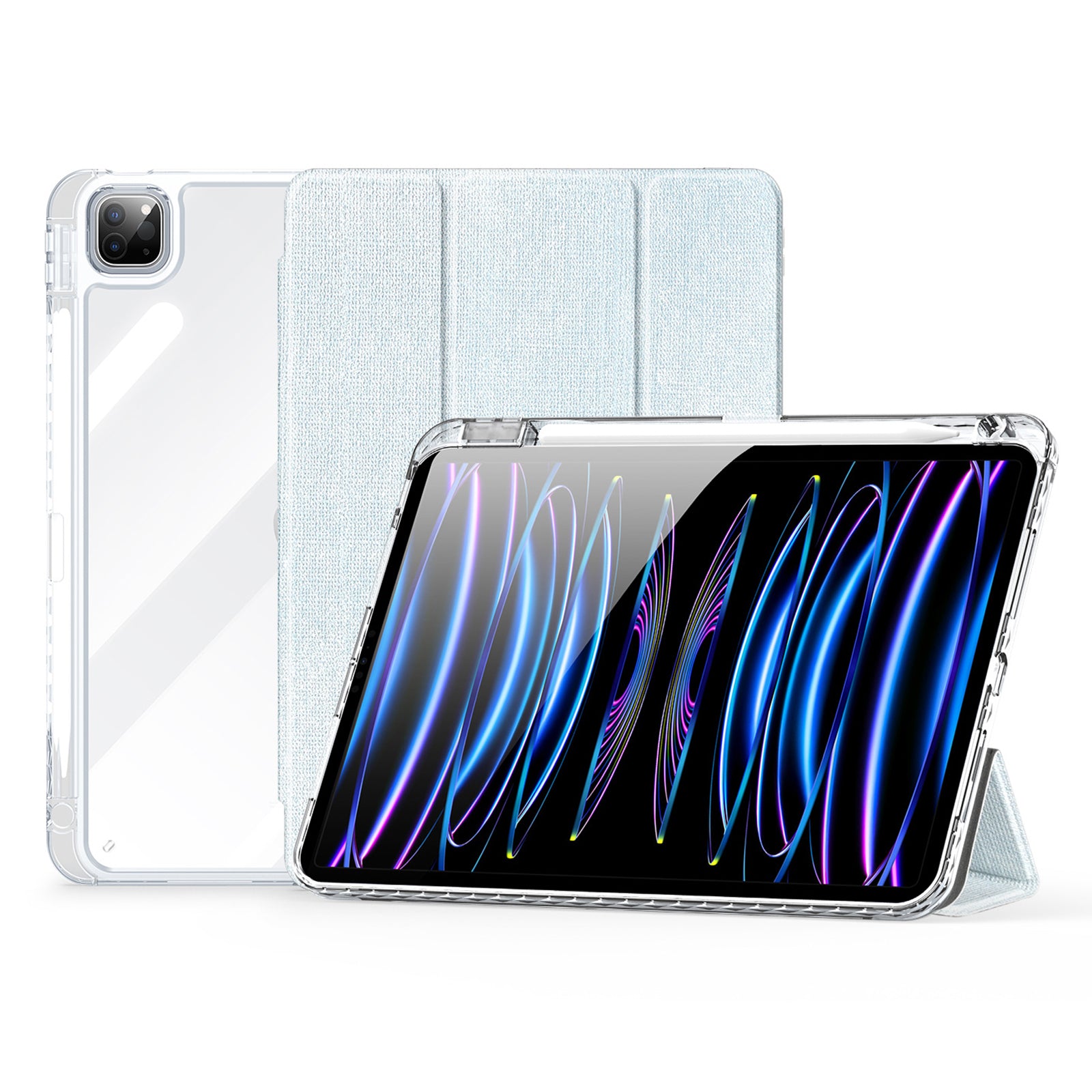 DUX DUCIS Unid Series For iPad Pro 11 (2024) Clear Case TPU+PC+Leather Cover with Auto Wake / Sleep