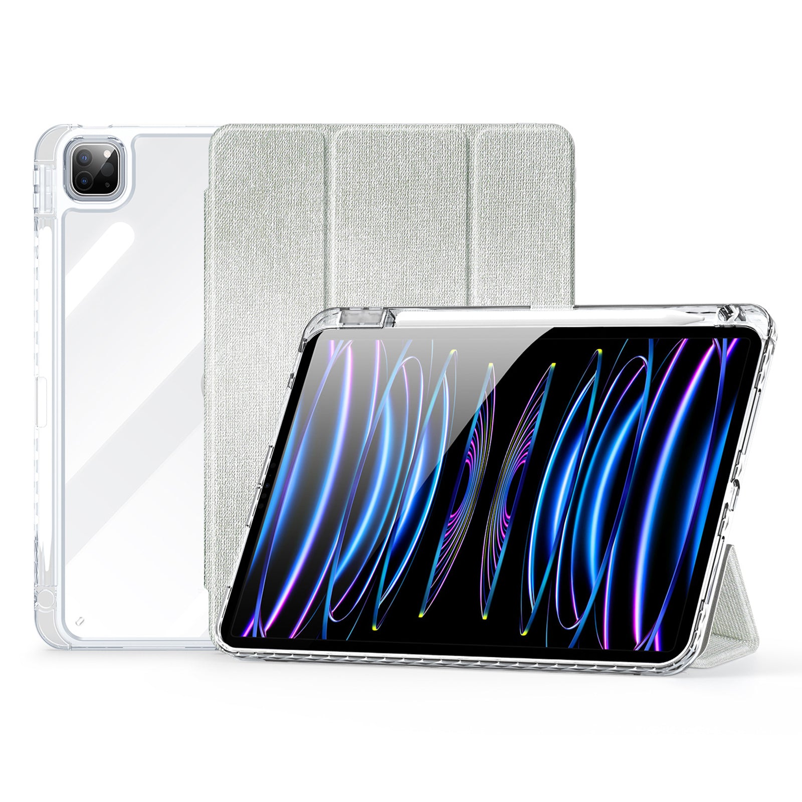 DUX DUCIS Unid Series For iPad Pro 11 (2024) Clear Case TPU+PC+Leather Cover with Auto Wake / Sleep