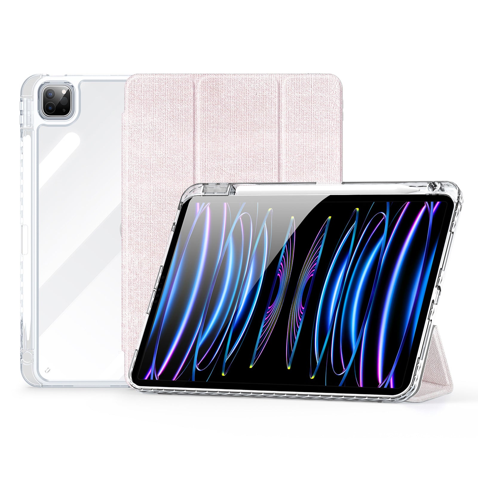 DUX DUCIS Unid Series For iPad Pro 11 (2024) Clear Case TPU+PC+Leather Cover with Auto Wake / Sleep