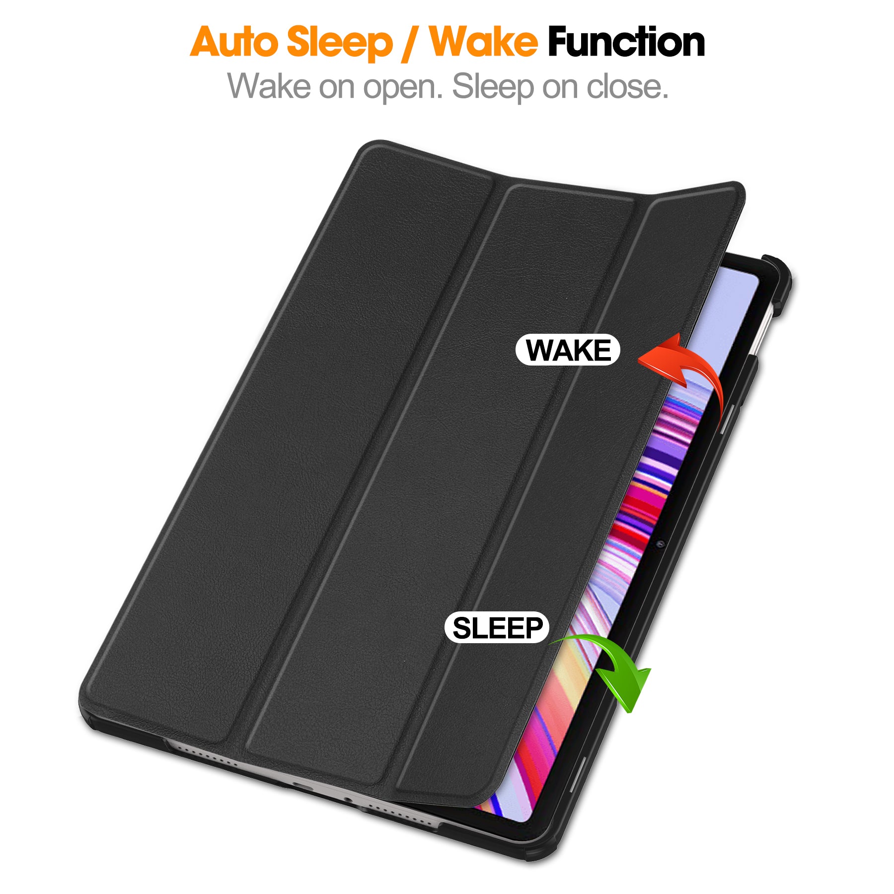 For Xiaomi Redmi Pad Pro Case Tri-fold Stand Leather Tablet Cover with Auto Wake / Sleep