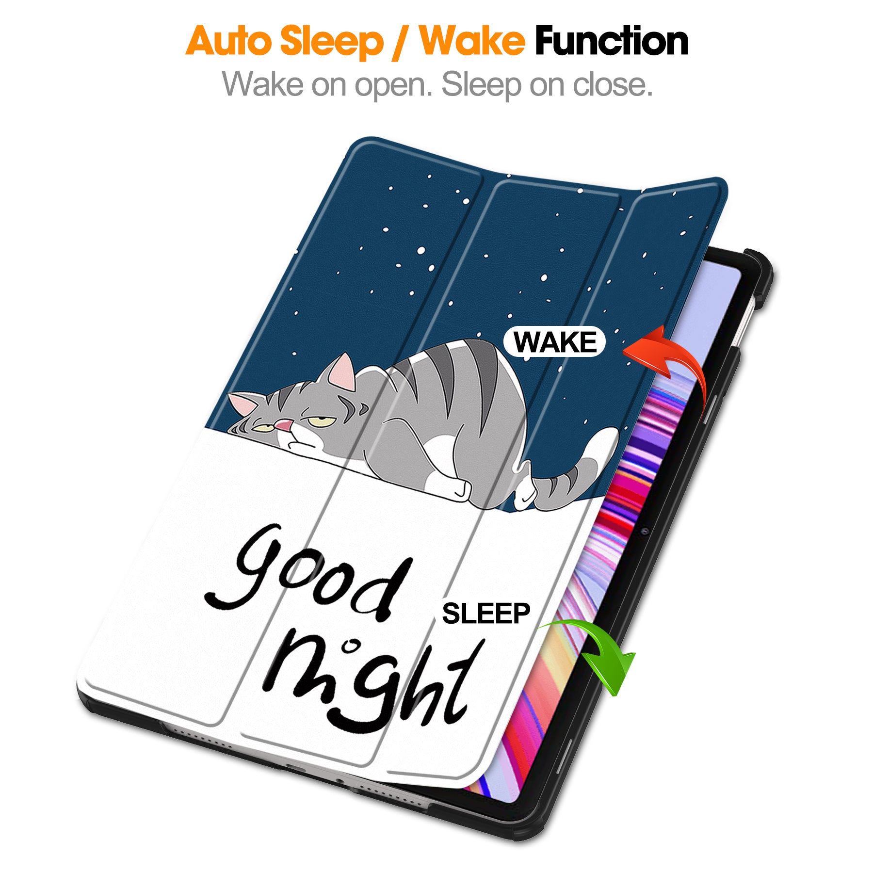 For Xiaomi Redmi Pad Pro Auto Wake / Sleep Tablet Case Trifold Stand Pattern Printed Leather Cover