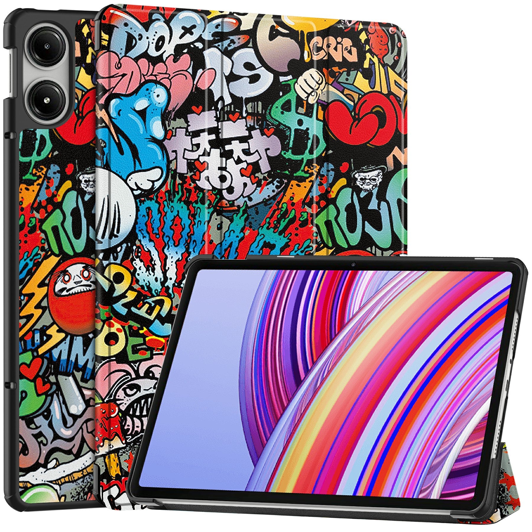 For Xiaomi Redmi Pad Pro Auto Wake / Sleep Tablet Case Trifold Stand Pattern Printed Leather Cover