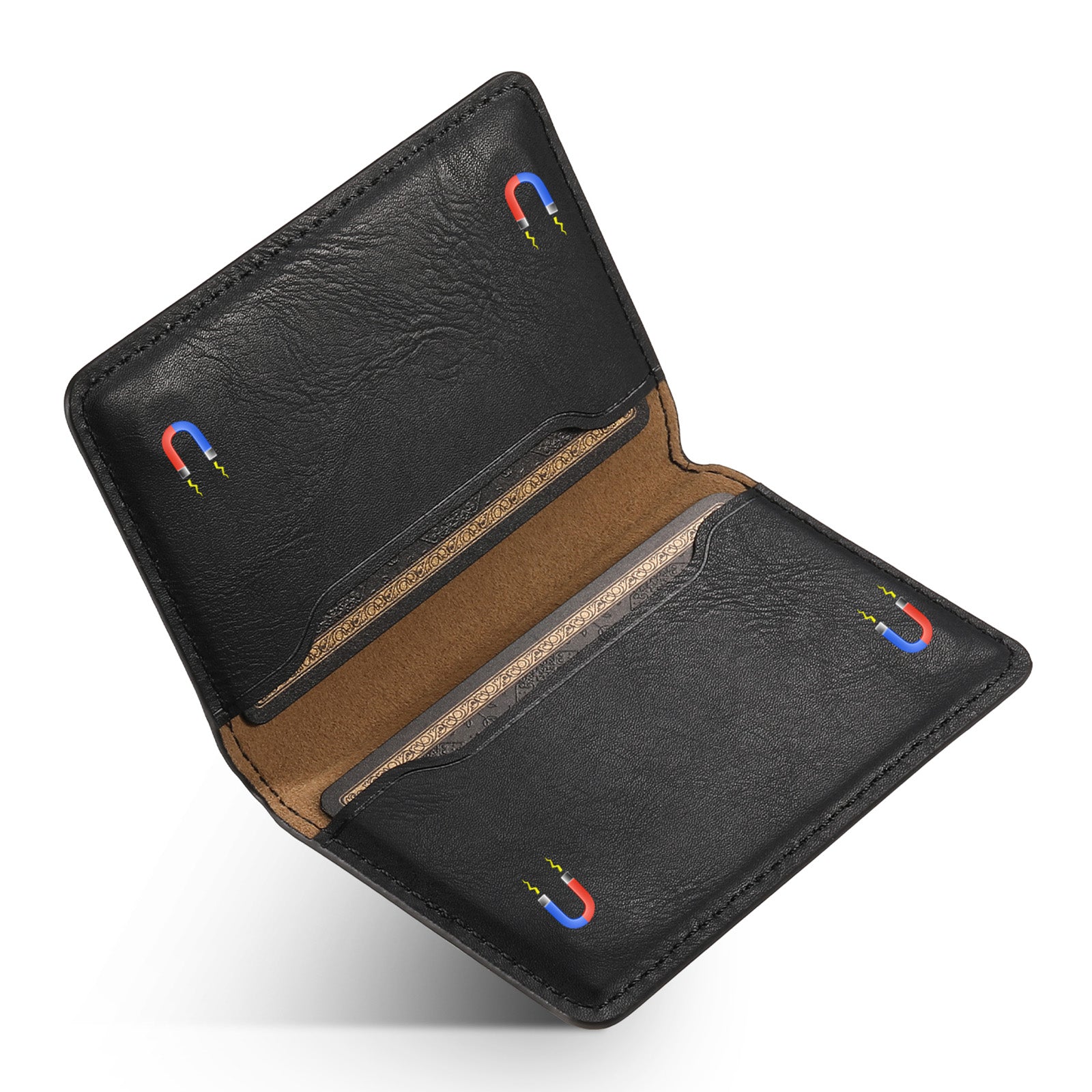 DENIOR Magnetic Card Case Compatible with MagSafe PU Leather Phone Card Holder Kickstand