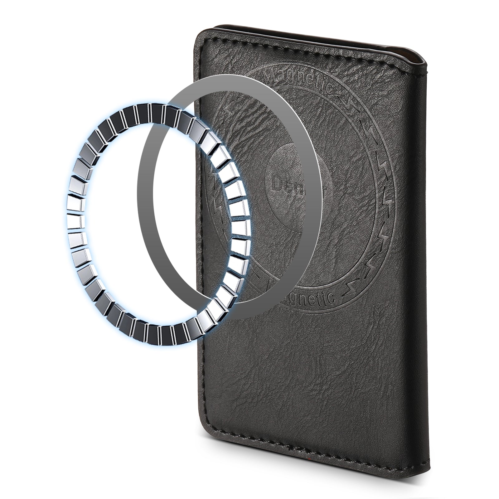 DENIOR Magnetic Card Case Compatible with MagSafe PU Leather Phone Card Holder Kickstand