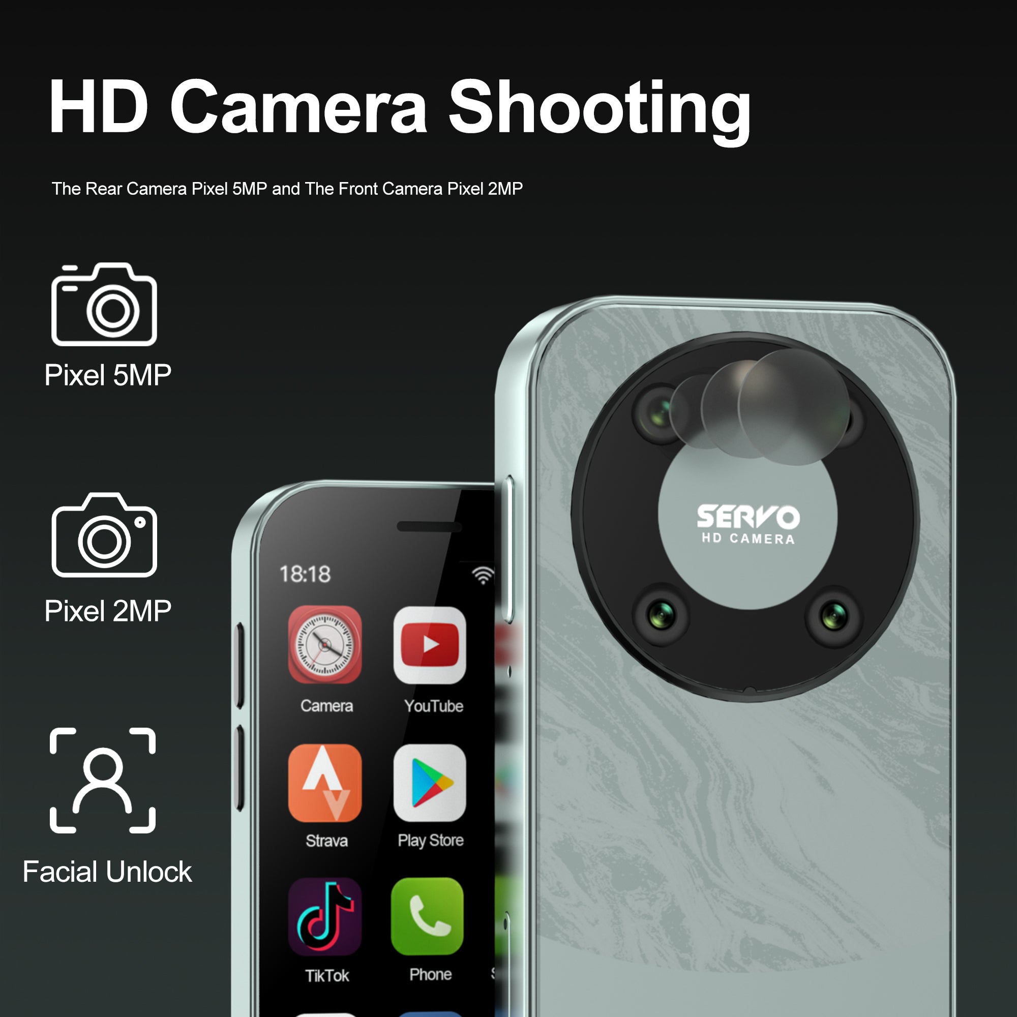 SERVO KING9000 Dual SIM Dual Standby Ultra-Mini 3-inch 4G Smart Phone, 2+16GB