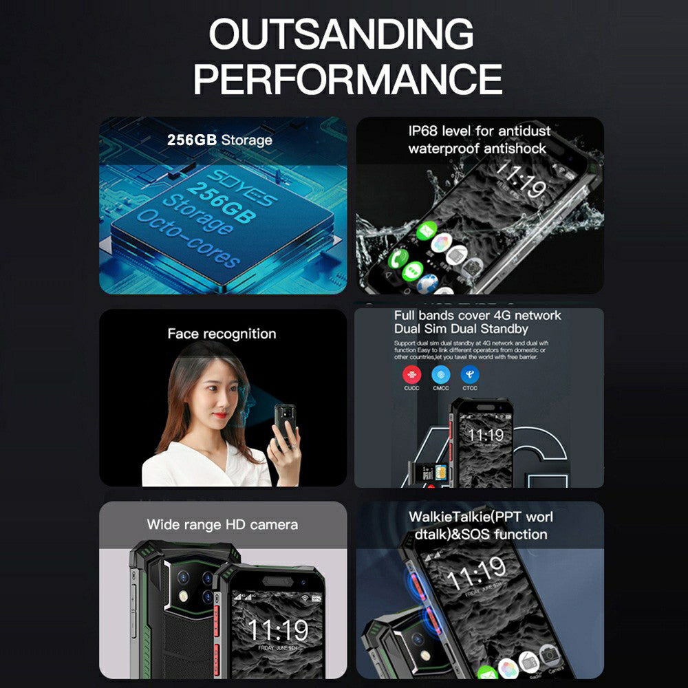 SOYES S10 Max 8+256GB 3.5 Inch Octa Core Android 10.0 Dual Cards 4G Mini Rugged Smartphone