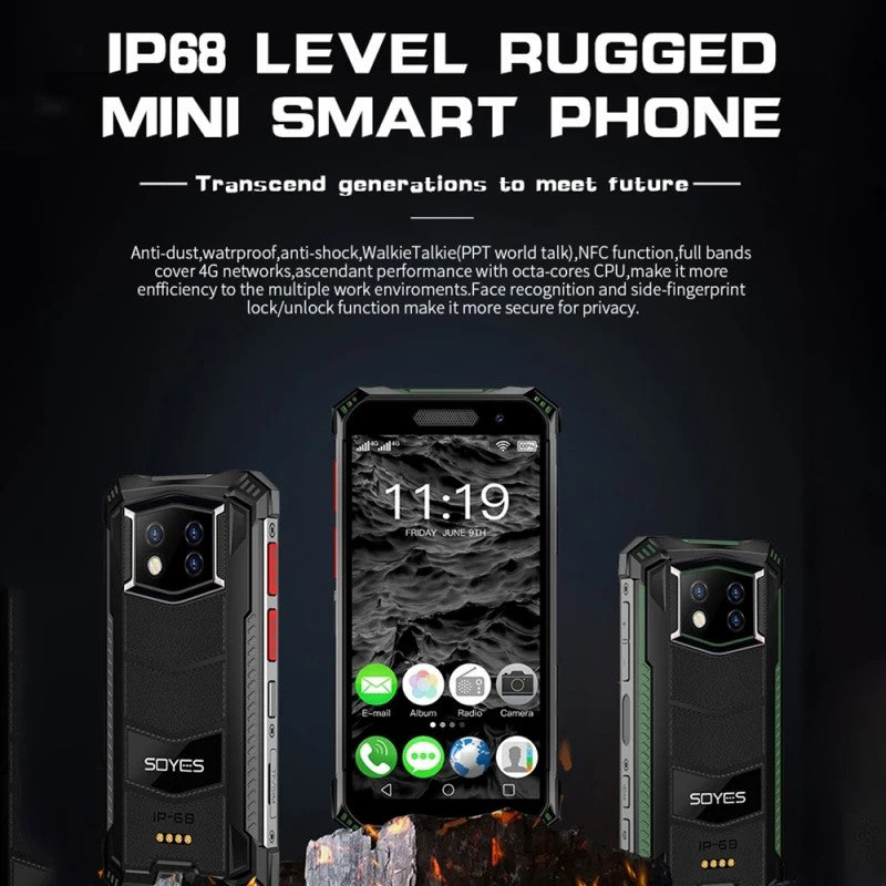 SOYES S10 Max 6+128GB 3.5 Inch Android 10.0 4G Mini Rugged Smartphone Support Dual Cards