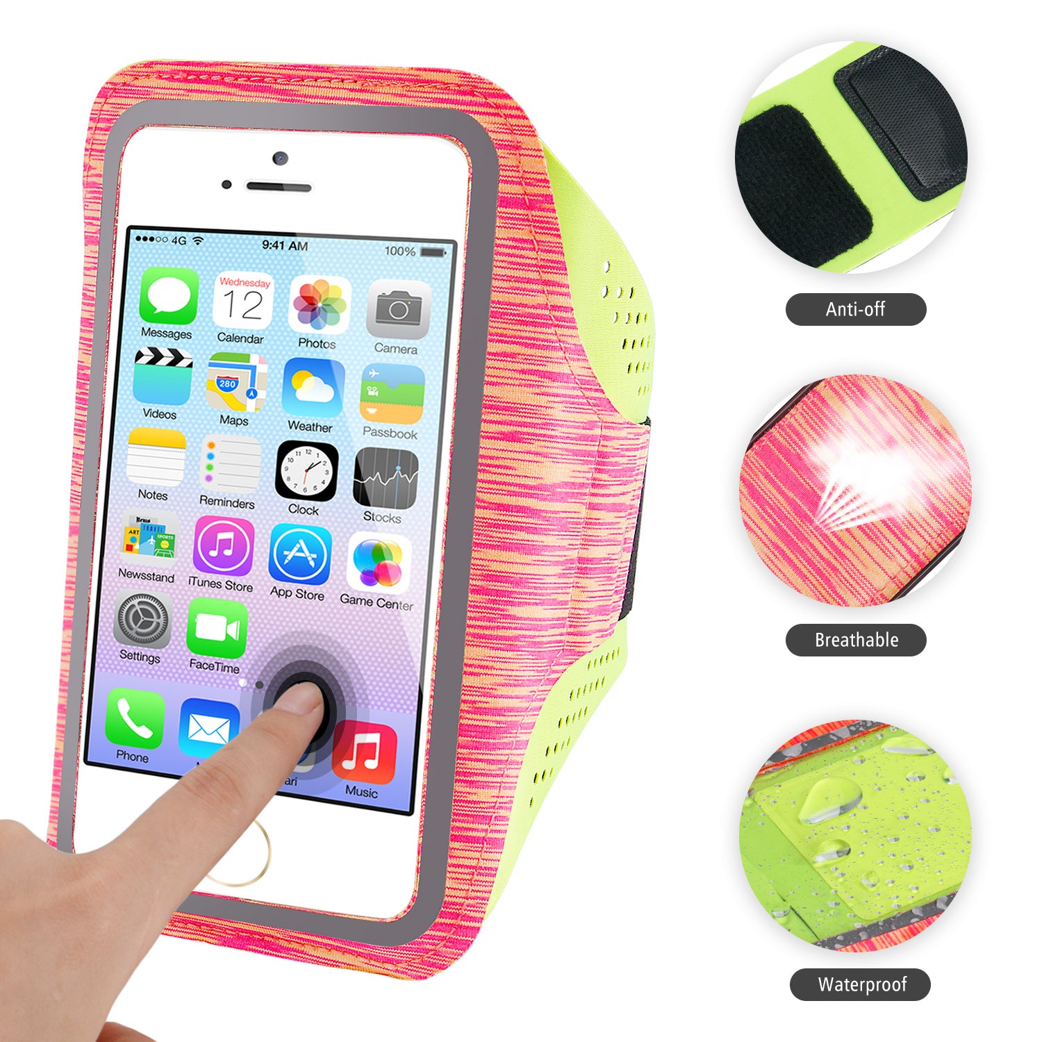 Outdoor Sports Arm Bag for Men and Women, Fitness Running Mobile Phone Pouch with Reflective Strip, Size L