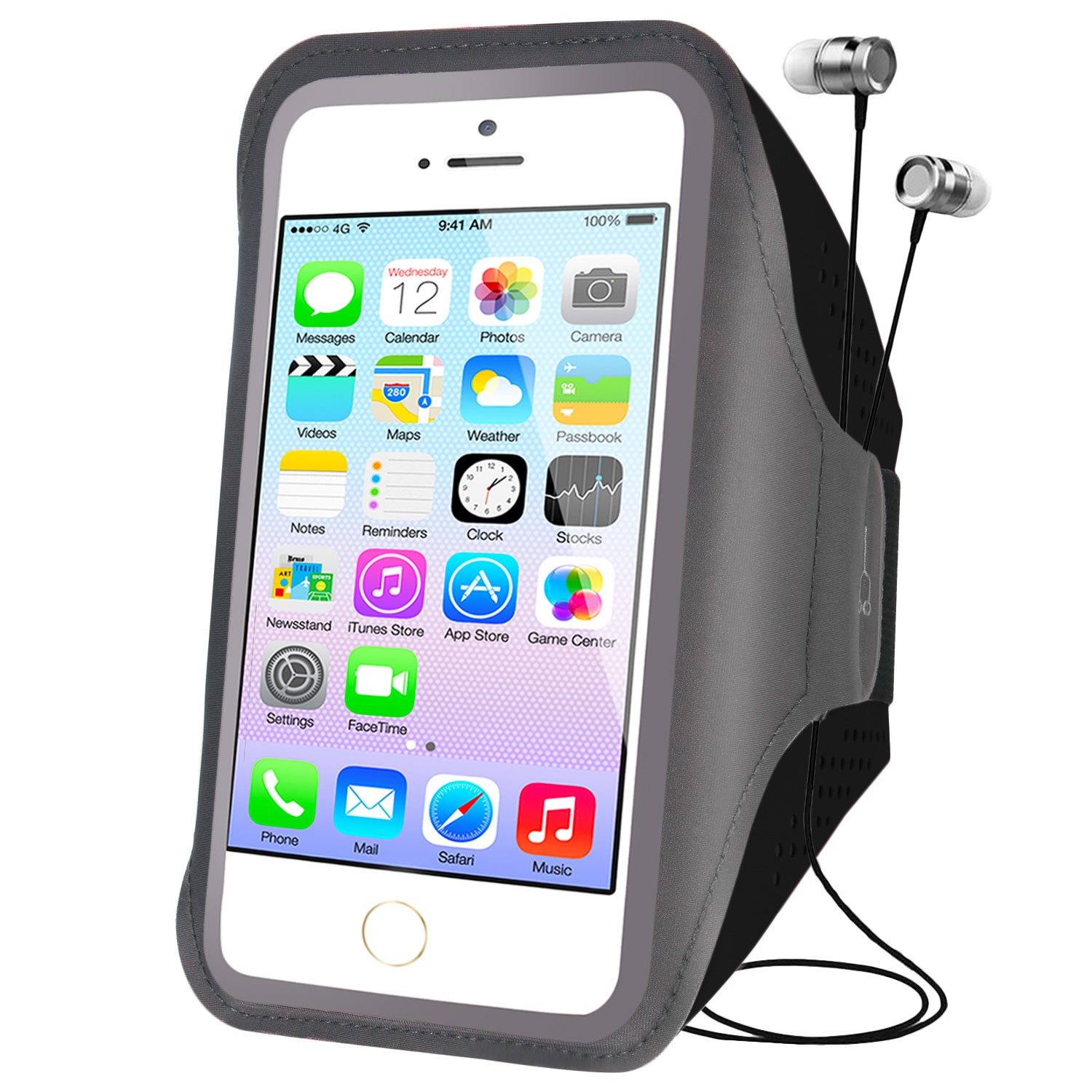 Outdoor Sports Arm Bag for Men and Women, Fitness Running Mobile Phone Pouch with Reflective Strip, Size L