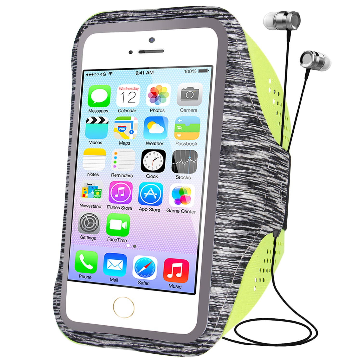 Outdoor Sports Arm Bag Fitness Cell Phone Pouch with Reflective Strip for Men and Women, Size M