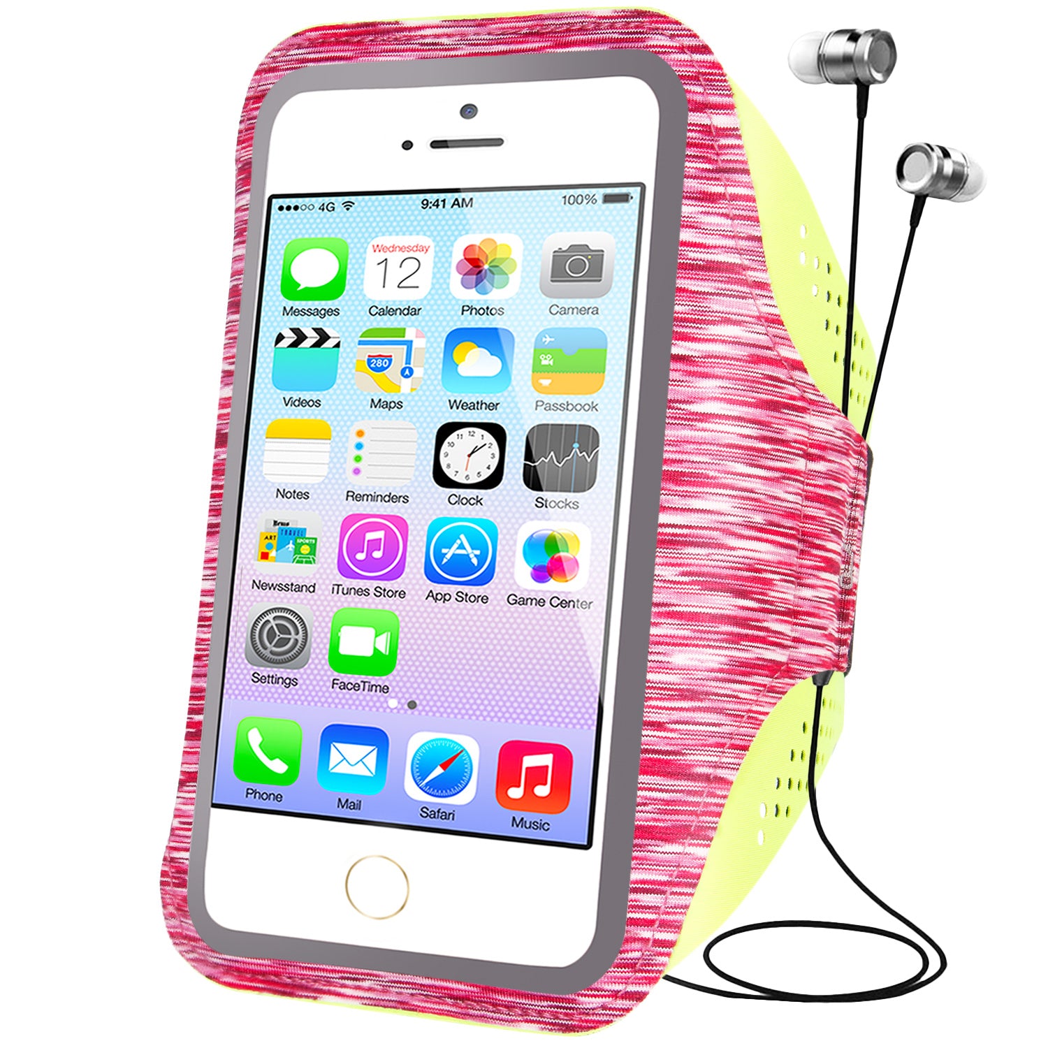 Outdoor Sports Arm Bag Fitness Cell Phone Pouch with Reflective Strip for Men and Women, Size M