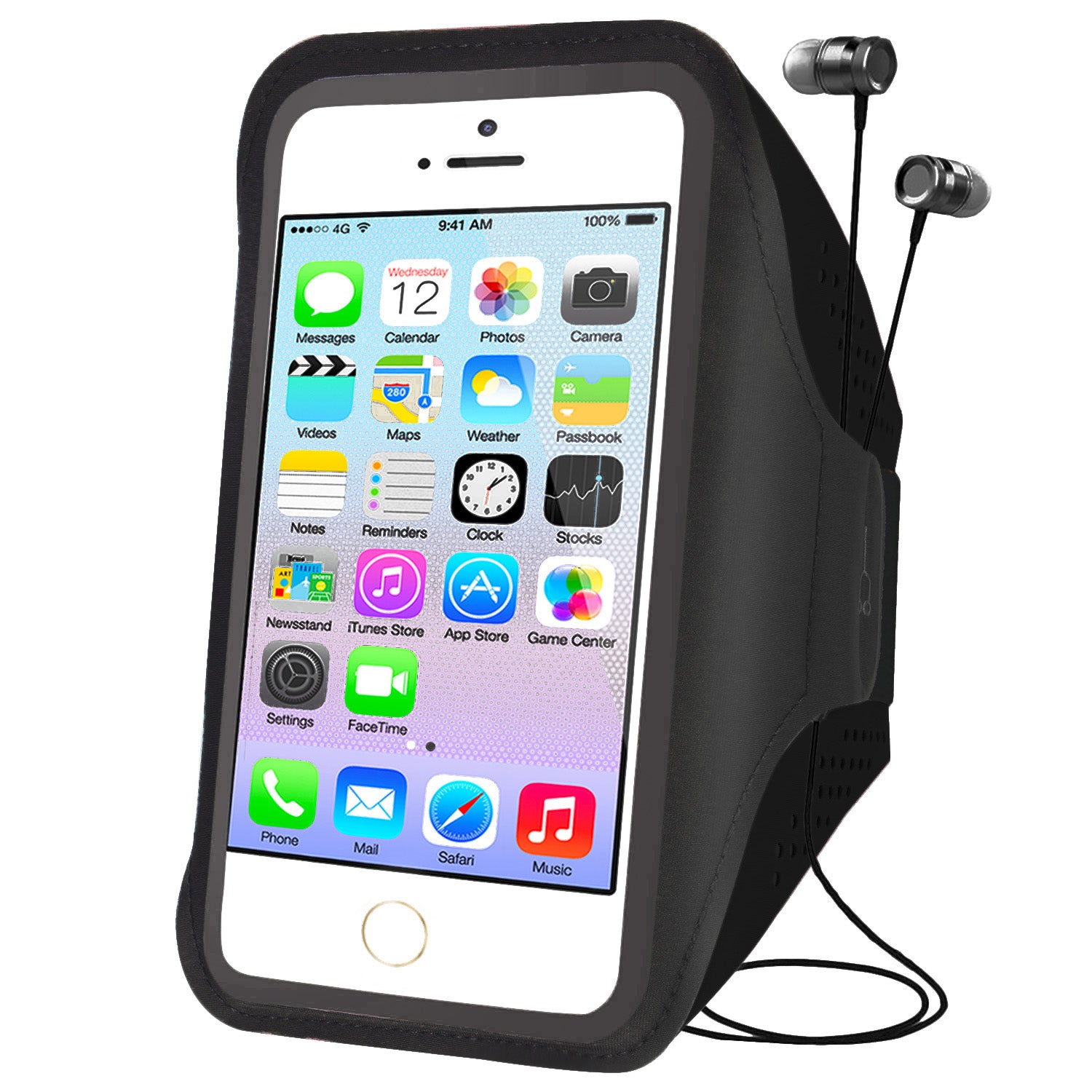 Outdoor Sports Arm Bag Fitness Cell Phone Pouch with Reflective Strip for Men and Women, Size M