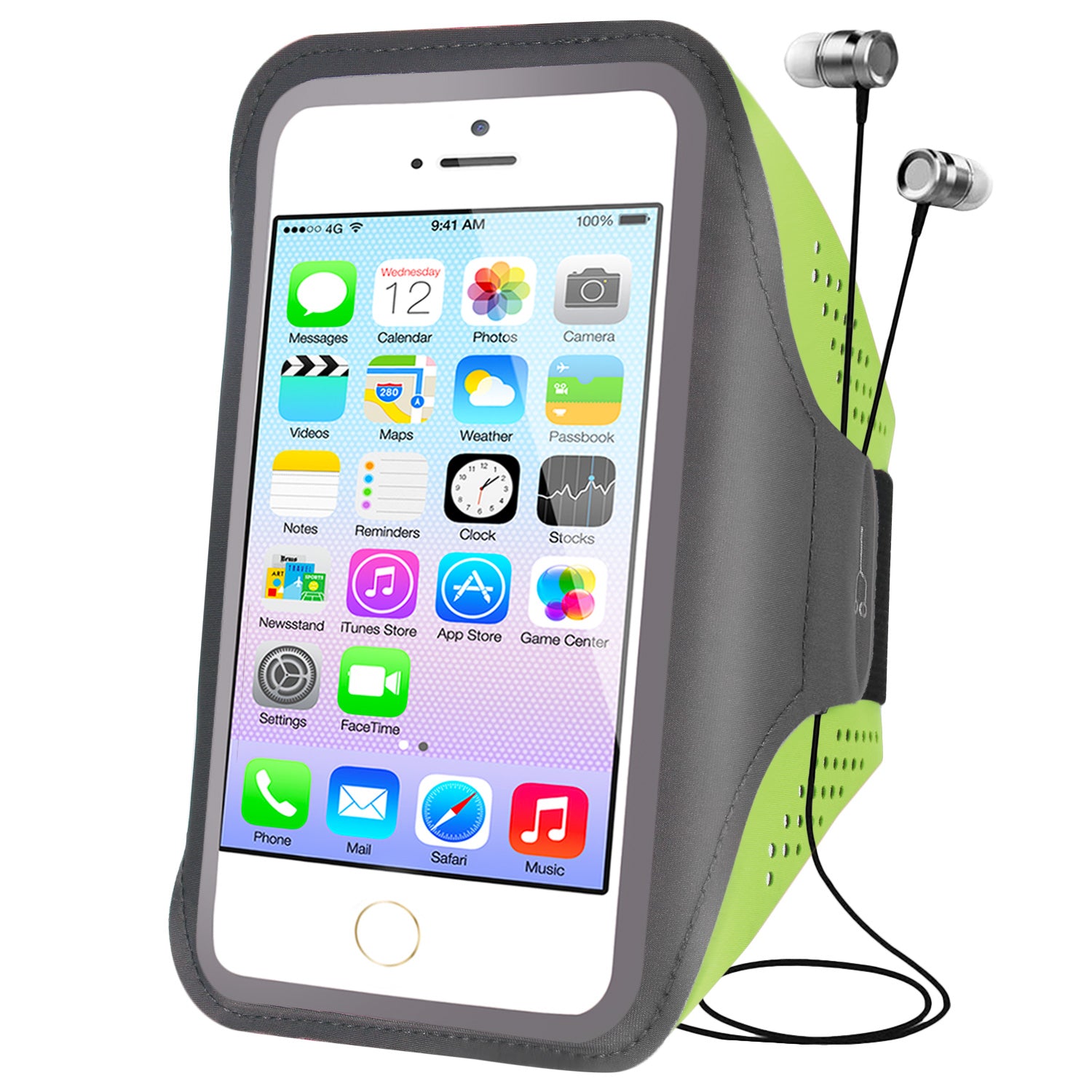 Outdoor Sports Arm Bag Fitness Cell Phone Pouch with Reflective Strip for Men and Women, Size M