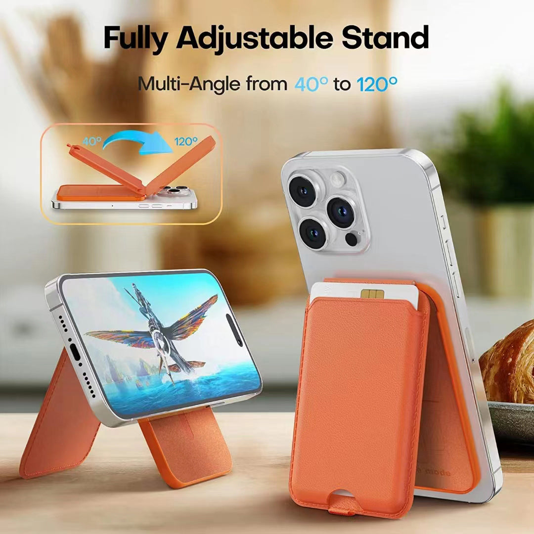 ILEX PACK Compatible with MagSafe Card Bag for Mobile Phone with Adjustable Kickstand