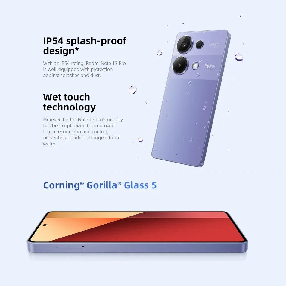 XIAOMI Redmi Note 13 Pro EU Version 12GB+512GB 4G Android Smartphone 6.67inch AMOLED Helio G99 Ultra 200MP Phone