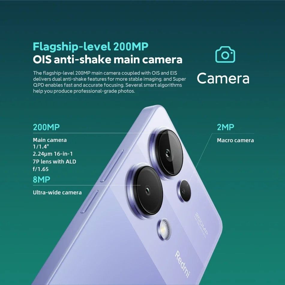 XIAOMI Redmi Note 13 Pro EU Version 8GB+256GB 200MP 4G Android Smartphone 6.67inch AMOLED Helio G99 Ultra Cellphone