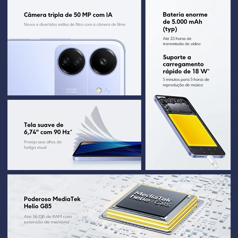 XIAOMI Poco C65 6+128GB IPS 4G Smart Phone 6.74inch Helio G85 50MP Android Cell Phone EU Version