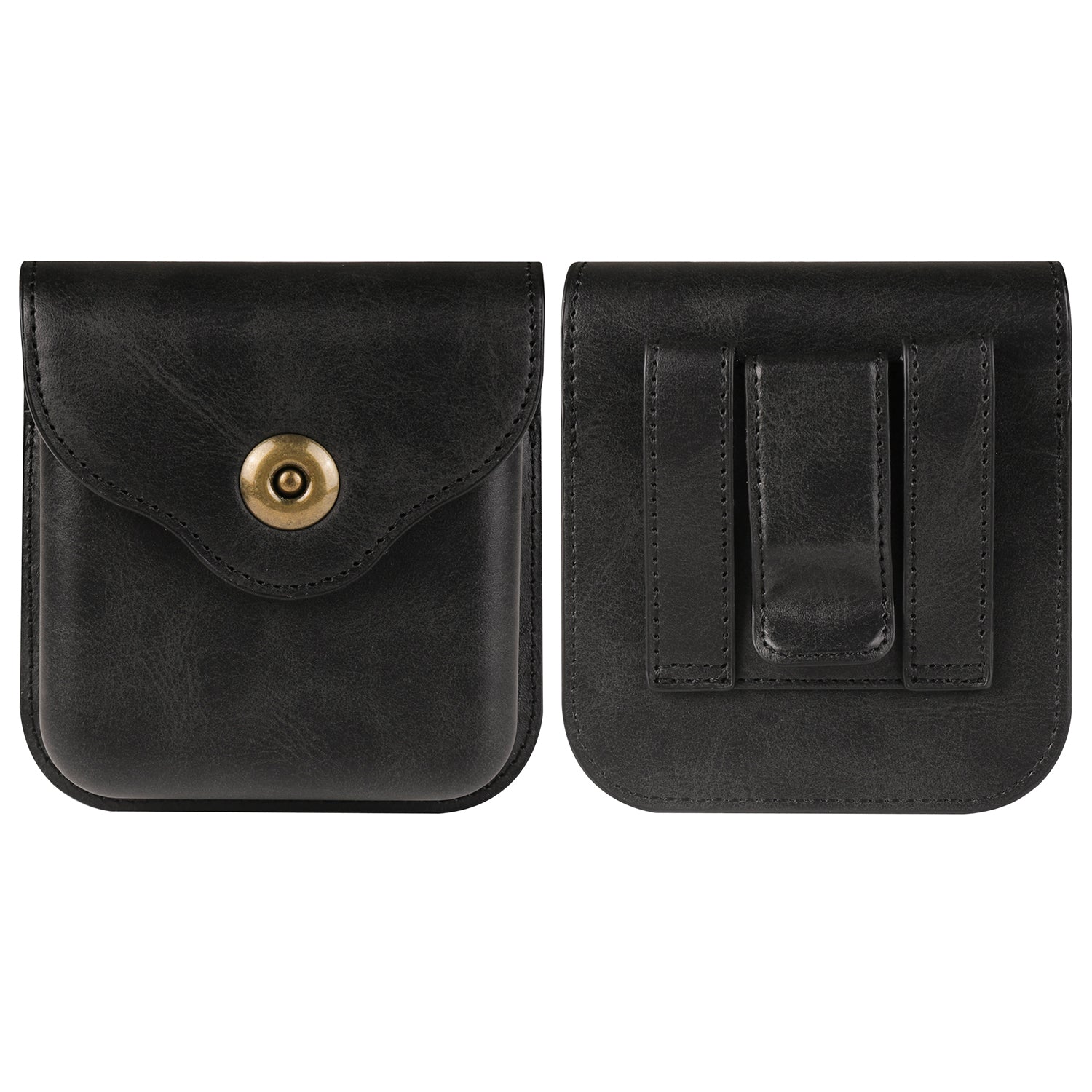 Universal PU Leather Waist Bag with Back Clip and Belt Loop for Folding Phones