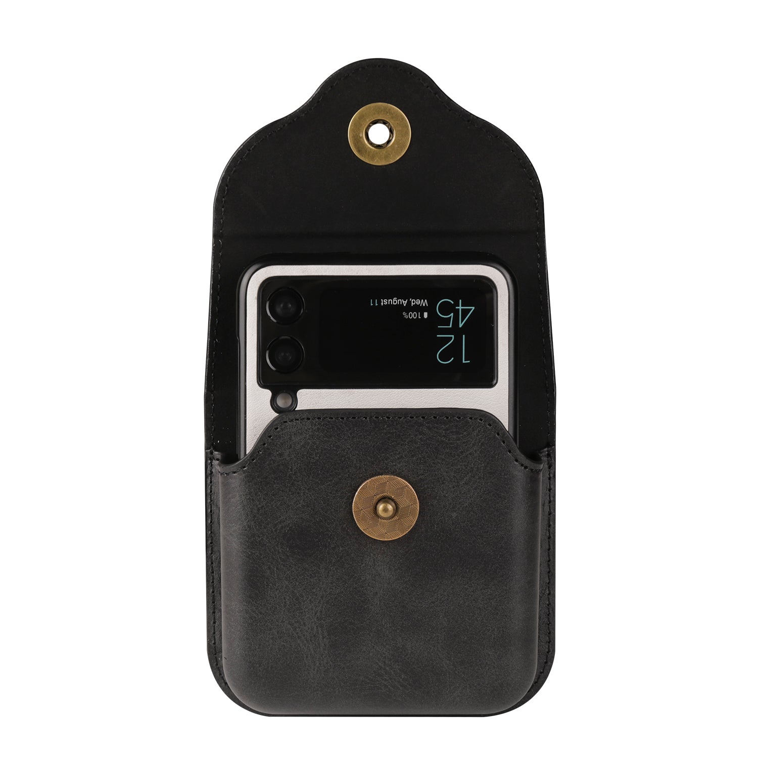 Universal PU Leather Waist Bag with Back Clip and Belt Loop for Folding Phones