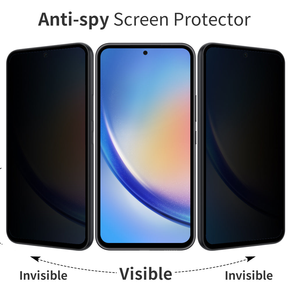 NORTHJO A+ For Samsung Galaxy A55 5G Anti-peep Screen Protector 0.3mm 2.5D Anti-fingerprint Anti-Spy Film