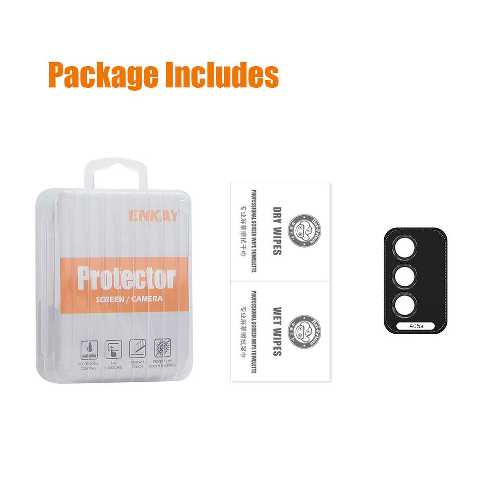 ENKAY HAT PRINCE For Samsung Galaxy A05s 4G Individual Lens Protectors Set Tempered Glass with Aluminum Edging