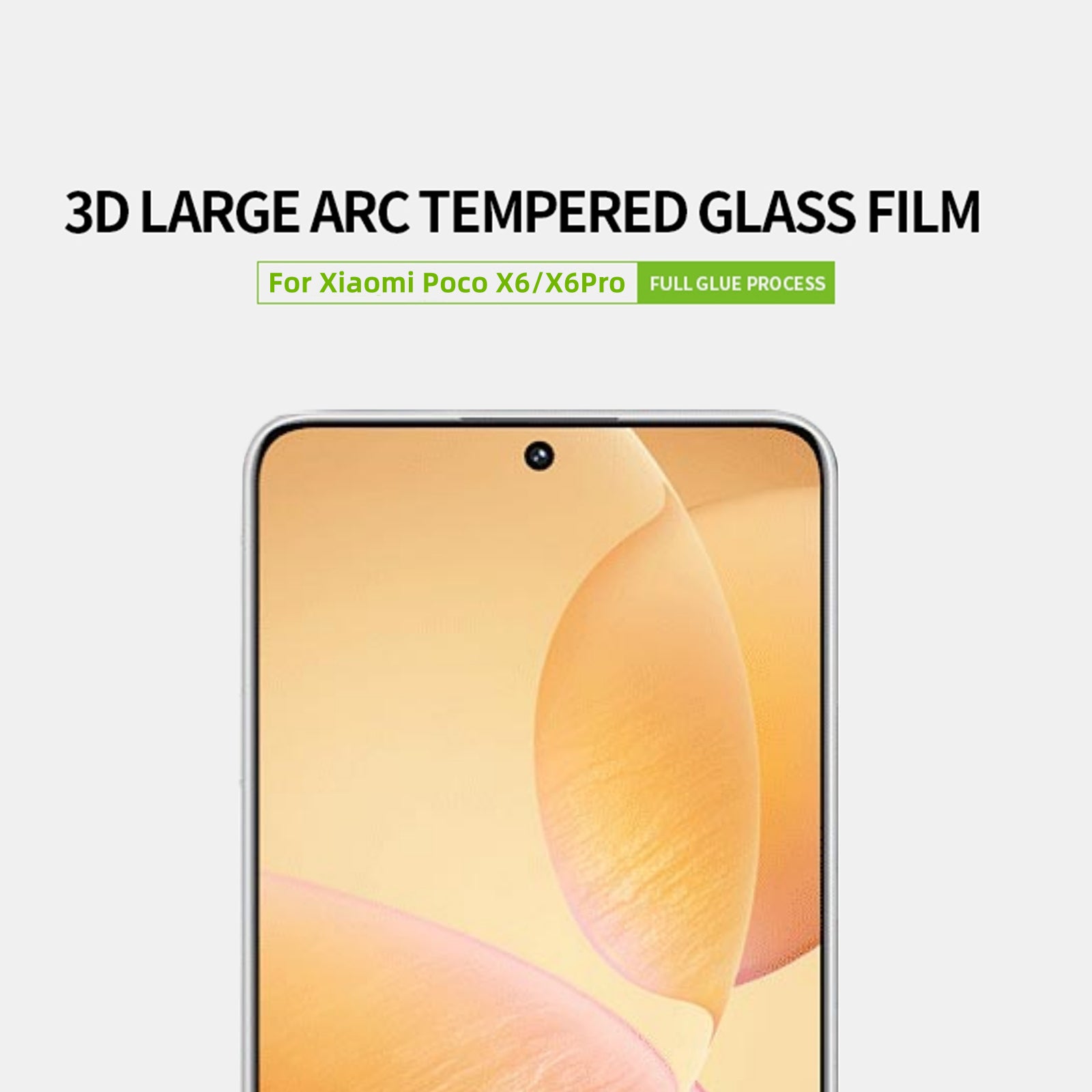 PINWUYO JK 3D Curved Tempered Glass Film-2 for Xiaomi Redmi K70E 5G / Poco X6 / Poco X6 Pro 5G Full Screen Protector