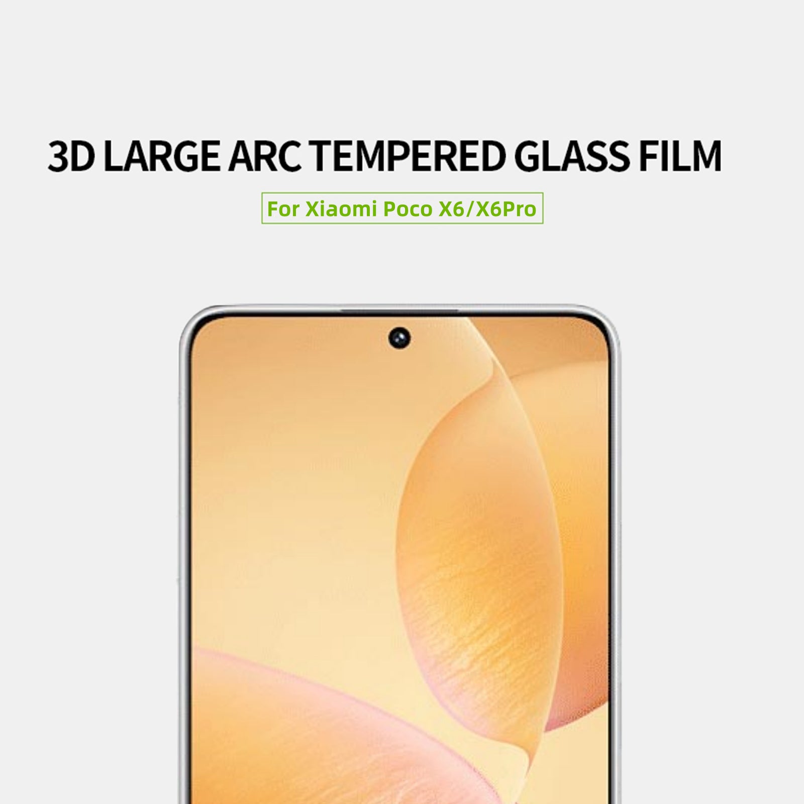 MOFI JK 3D Tempered Glass Film-1 for Xiaomi Redmi K70E 5G / Poco X6 / Poco X6 Pro 5G Curved HD Full Screen Protector