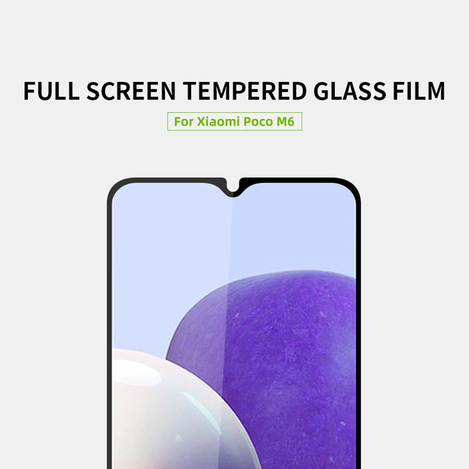 MOFI For Xiaomi Poco M6 5G JK Tempered Glass Film Series-1 Full Glue Screen Protector HD Clear