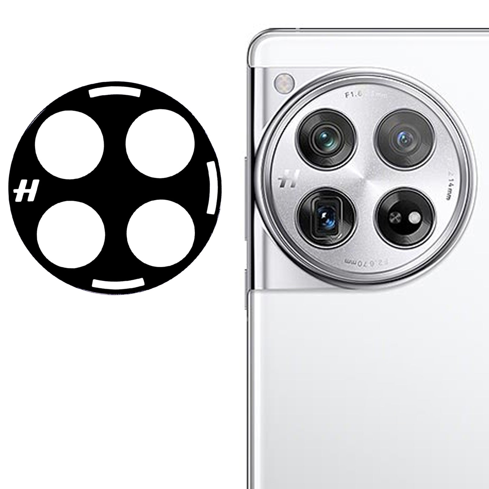 For OnePlus 12 5G Camera Lens Protector Tempered Glass Lens Film Silk Printing