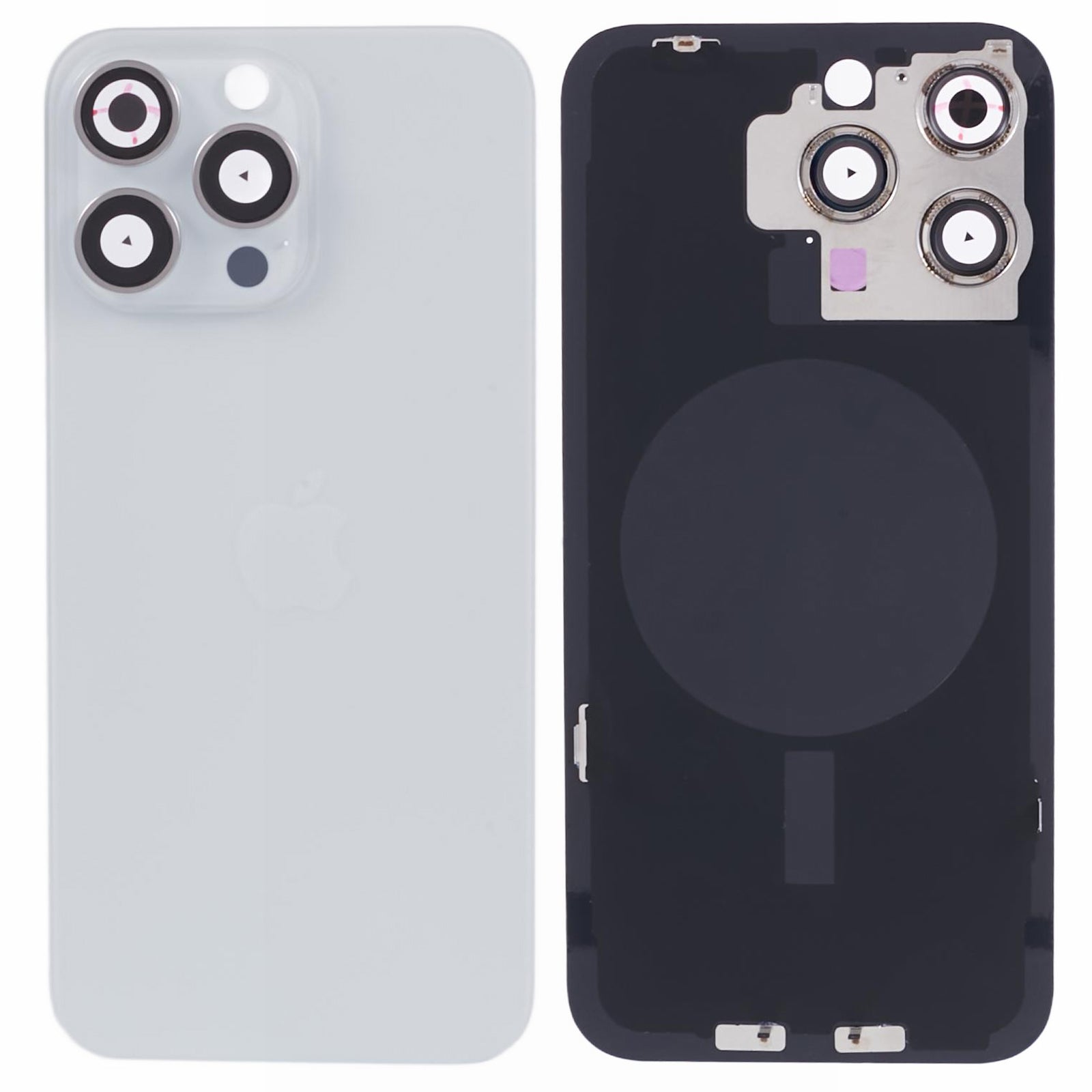 For iPhone 15 Pro Battery Housing with Bracket + Camera Lens Cover Replacement Part