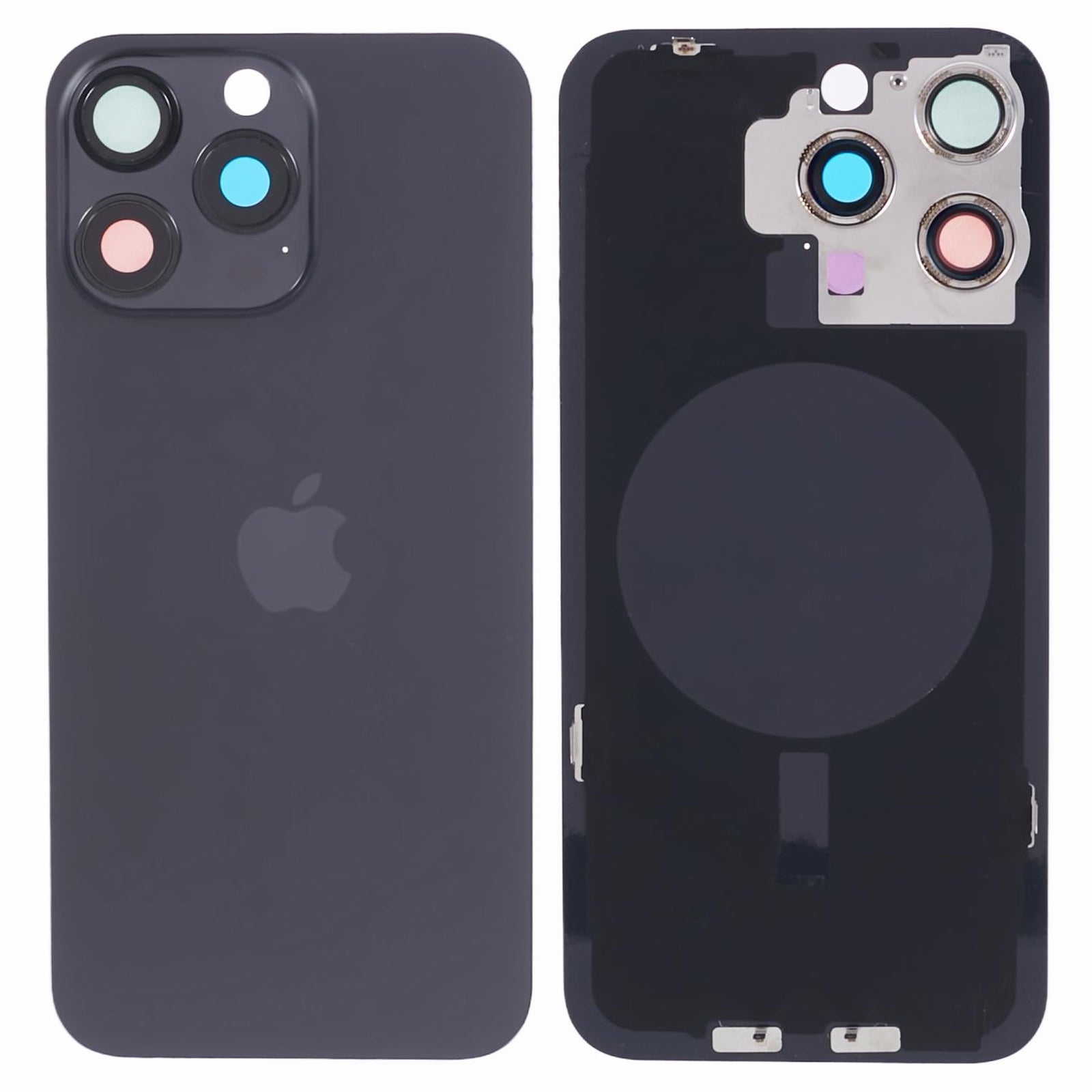 For iPhone 15 Pro Battery Housing with Bracket + Camera Lens Cover Replacement Part