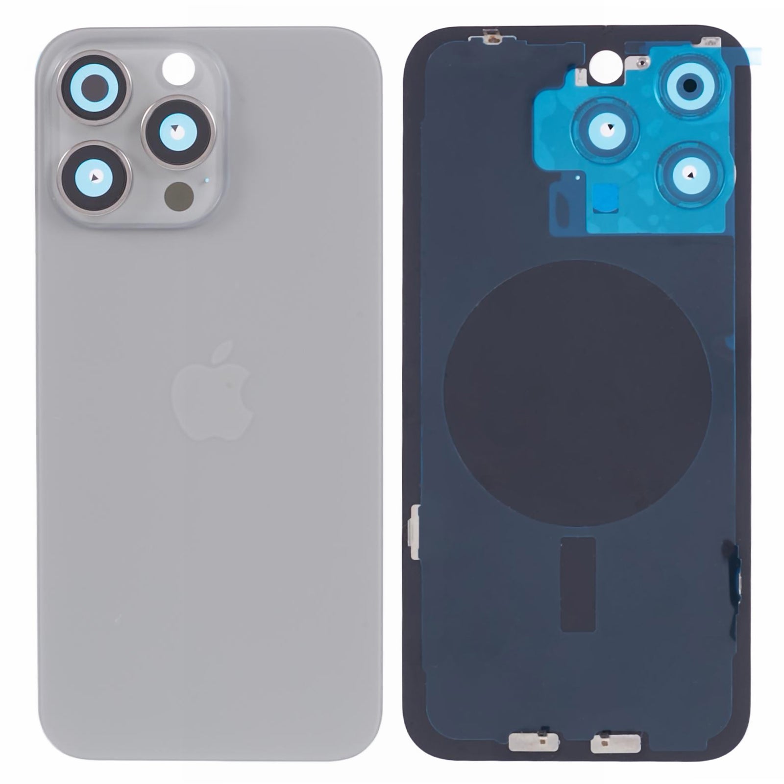 For iPhone 15 Pro Max Battery Housing with Bracket + Camera Lens Cover Replacement Part