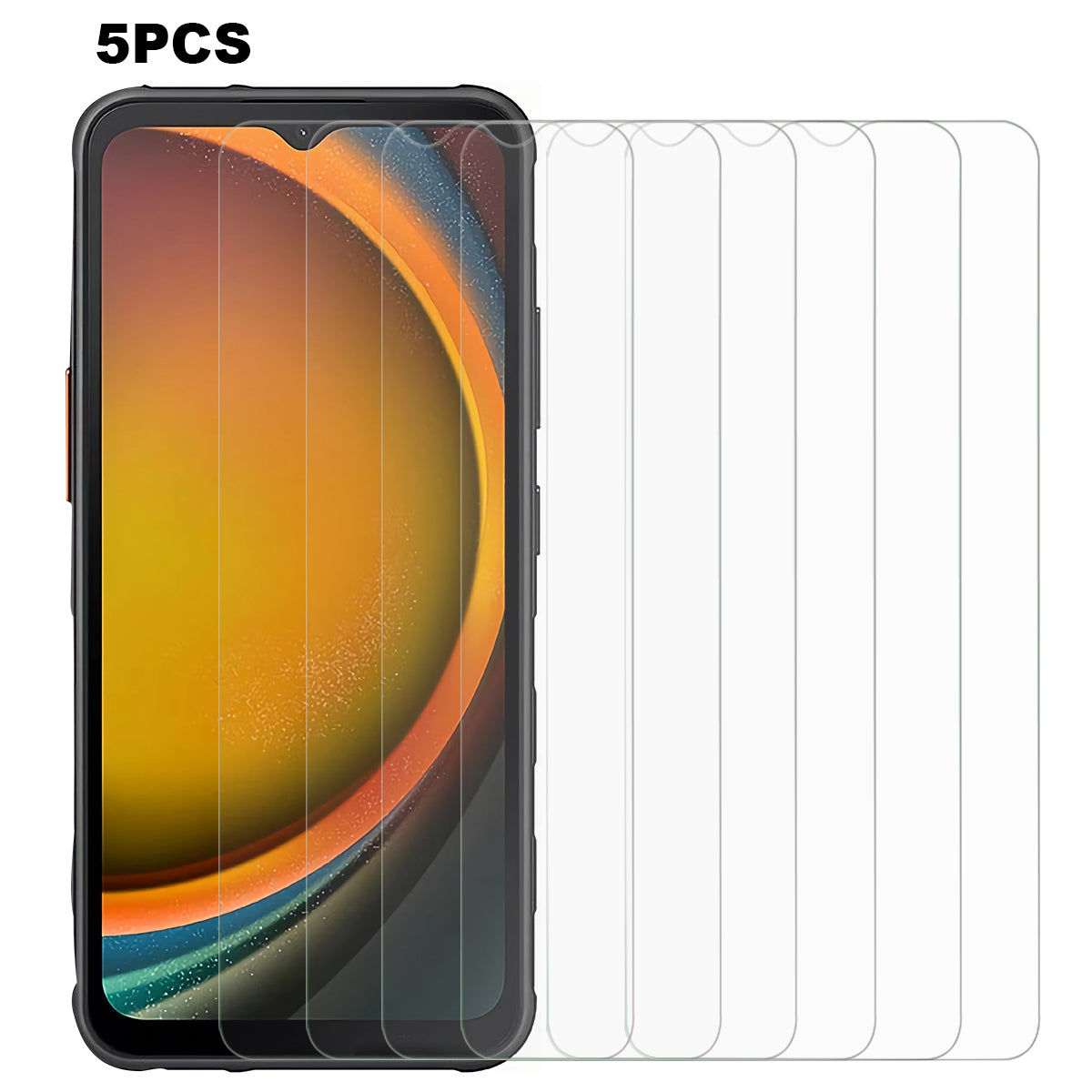5PCS For Samsung Galaxy Xcover7 Tempered Glass Screen Protector 2.5D 0.3mm HD Clear Film