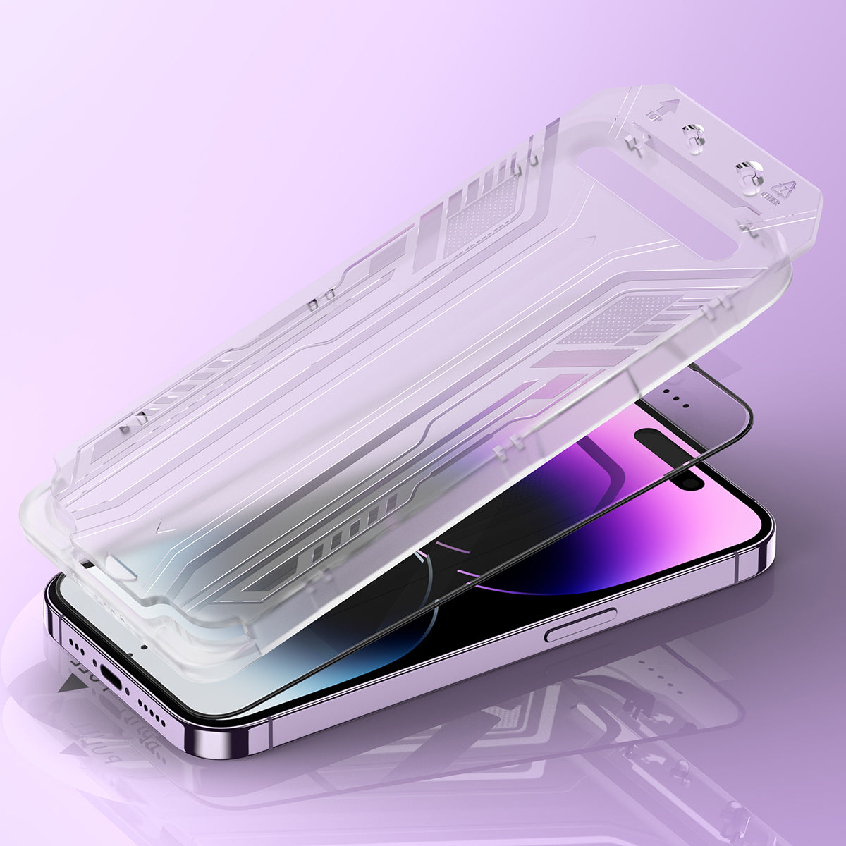 WIWU SQ-005 For iPhone 15 Tempered Glass Screen Protector 2.5D Silk Printing HD Phone Film with Tools