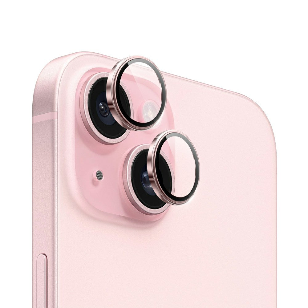 WIWU LG-005 1 Set For iPhone 15 Plus / 15 Aluminum Alloy Frame Tempered Glass 3D Rear Lens Film Protector