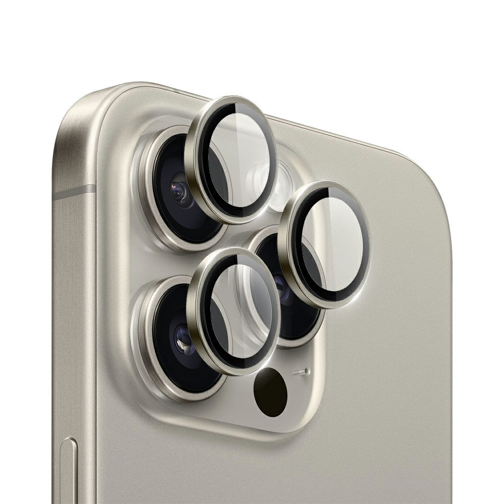 WIWU LG-004 1 Set For iPhone 15 Pro AR Tempered Glass PVD Aluminum Alloy Frame Lens Protector