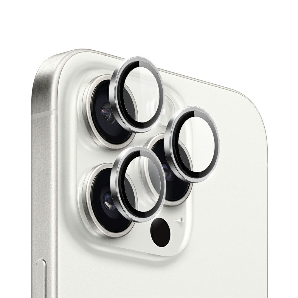 WIWU LG-004 1 Set For iPhone 15 Pro Max PVD Tempered Glass Rear Lens Film Aluminum Alloy Frame Lens Protector