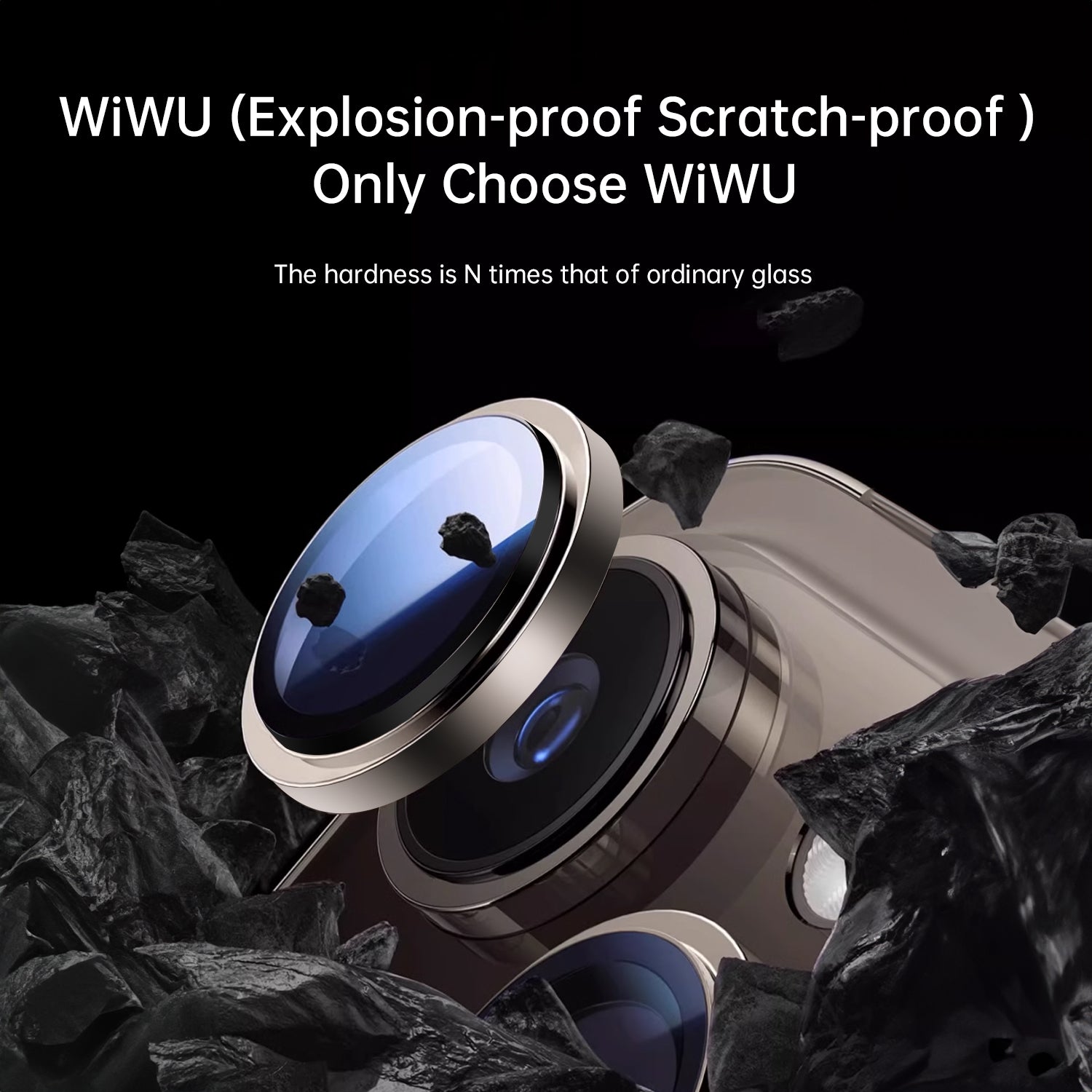 WIWU LG-004 1 Set For iPhone 15 Plus / 15 PVD Tempered Glass Rear Lens Film Aluminum Alloy Frame Lens Protector