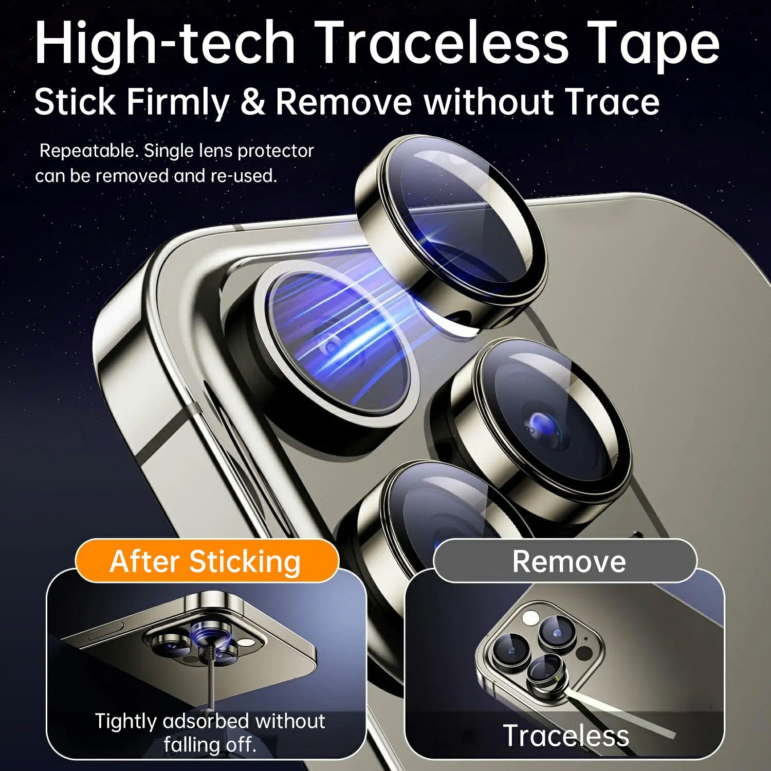 WIWU LG-005 1 Set For iPhone 15 Pro Max 3D Tempered Glass+Aluminum Alloy Frame Phone Rear Lens Film Protector