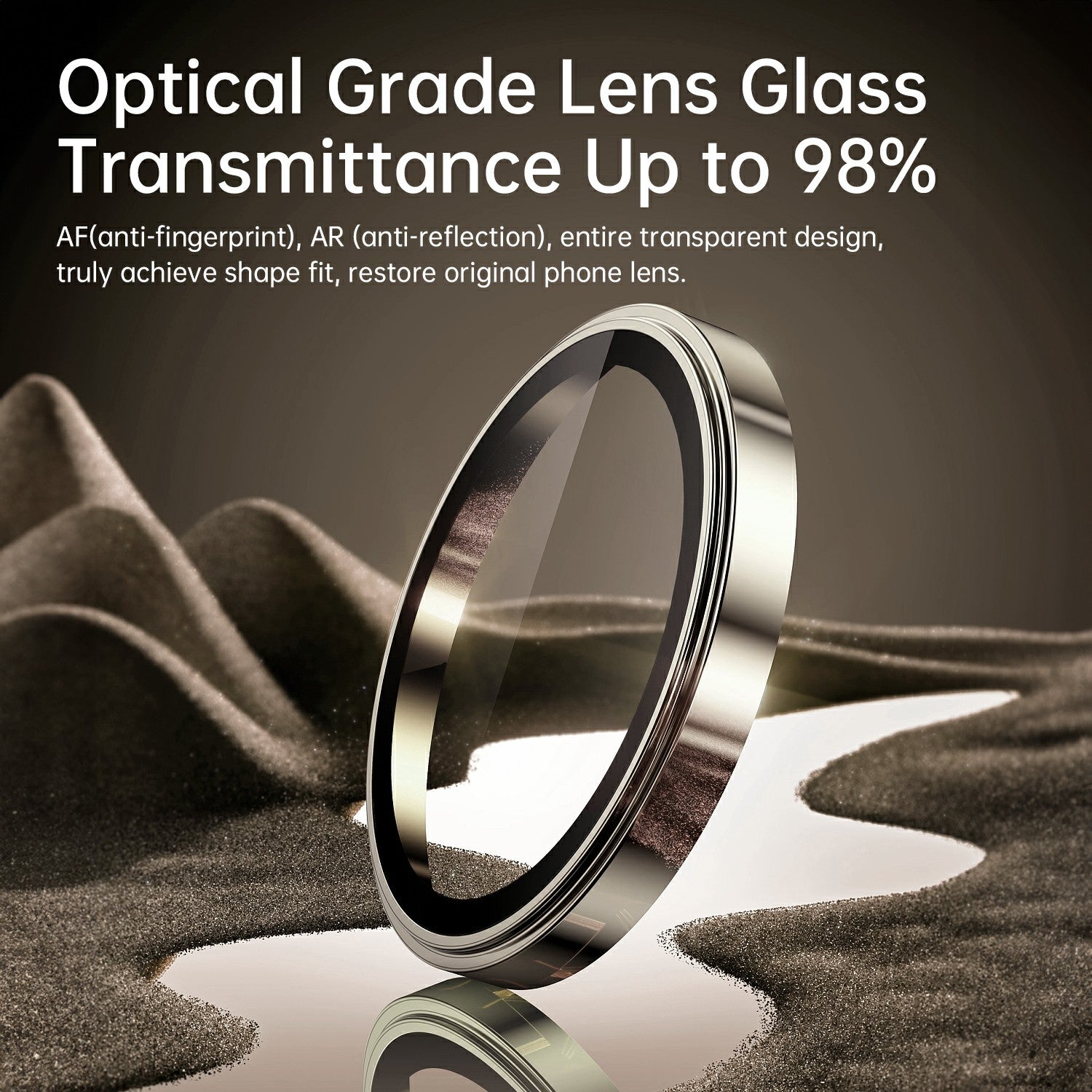 WIWU LG-005 1 Set For iPhone 15 Pro 3D Tempered Glass Rear Lens Film Aluminum Alloy Frame Lens Protector