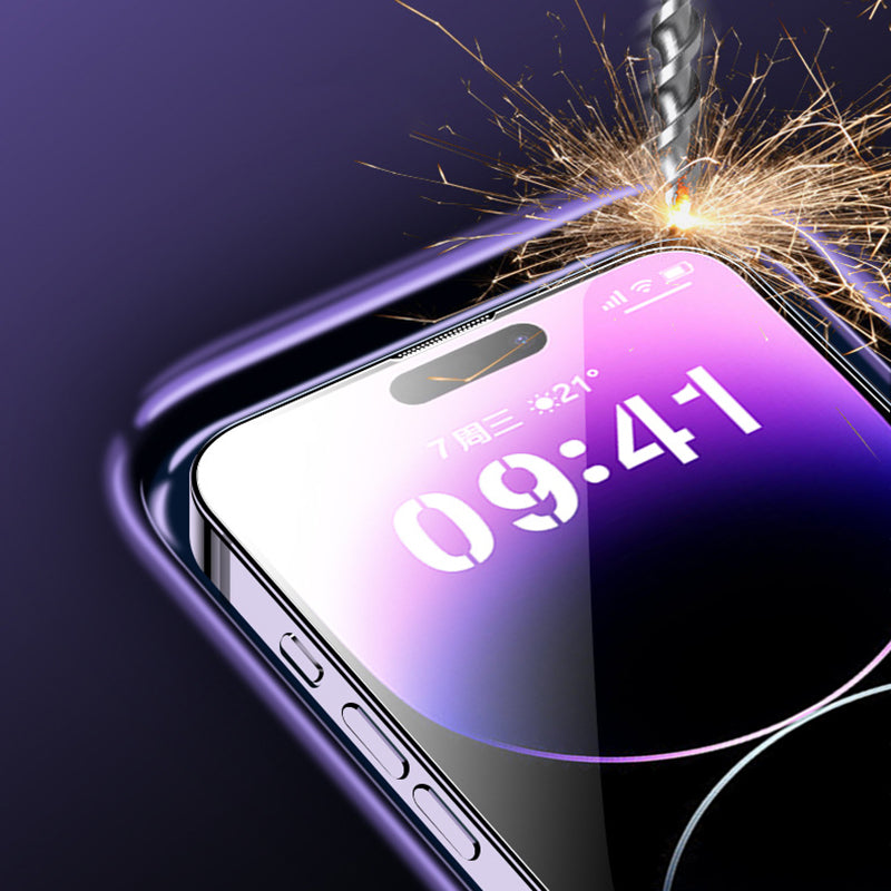 For iPhone 15 Pro Privacy Screen Protector Tempered Glass Film Automatic Dust Removal