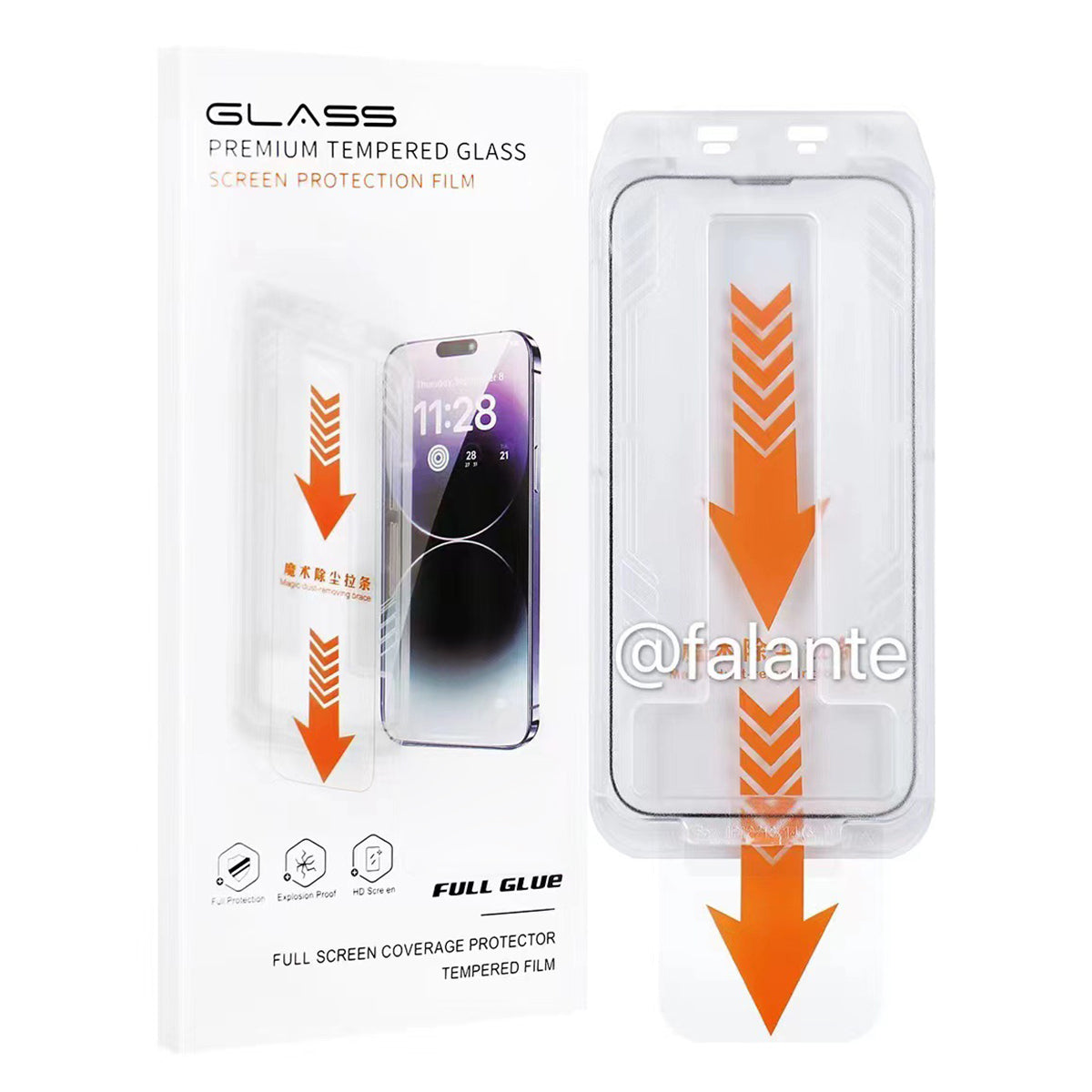 For iPhone 15 Pro Privacy Screen Protector Tempered Glass Film Automatic Dust Removal