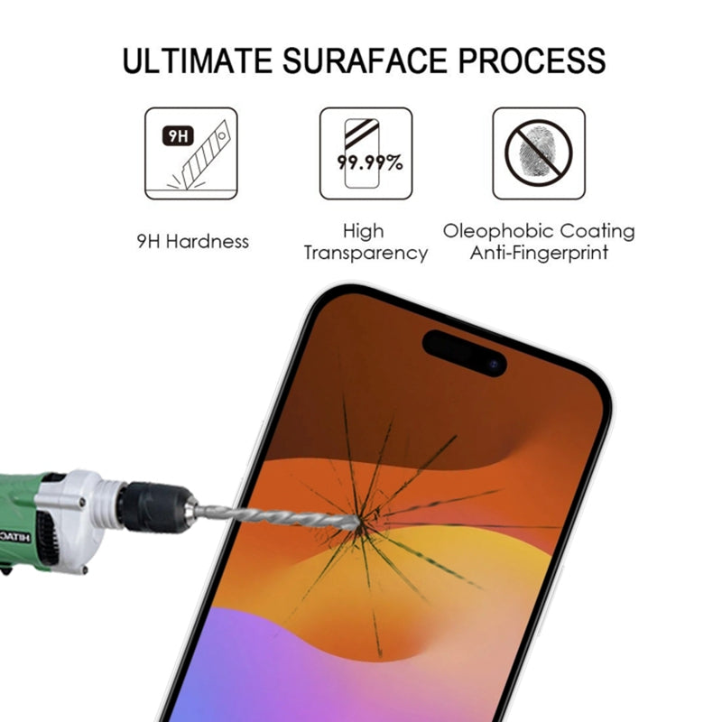 25Pcs For iPhone 15 Screen Protector Secondary Hardening Medium Alumina Glass Film