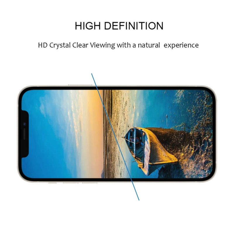 25Pcs For iPhone 13 Medium Alumina Glass Screen Protector Silk Printing Film