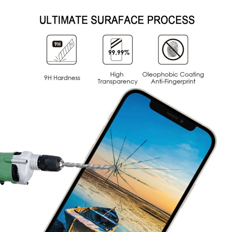 25Pcs For iPhone 13 Medium Alumina Glass Screen Protector Silk Printing Film