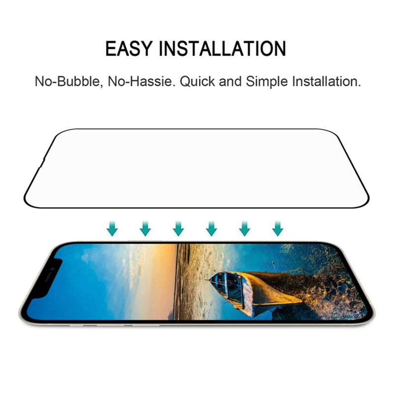 25Pcs For iPhone 13 Medium Alumina Glass Screen Protector Silk Printing Film
