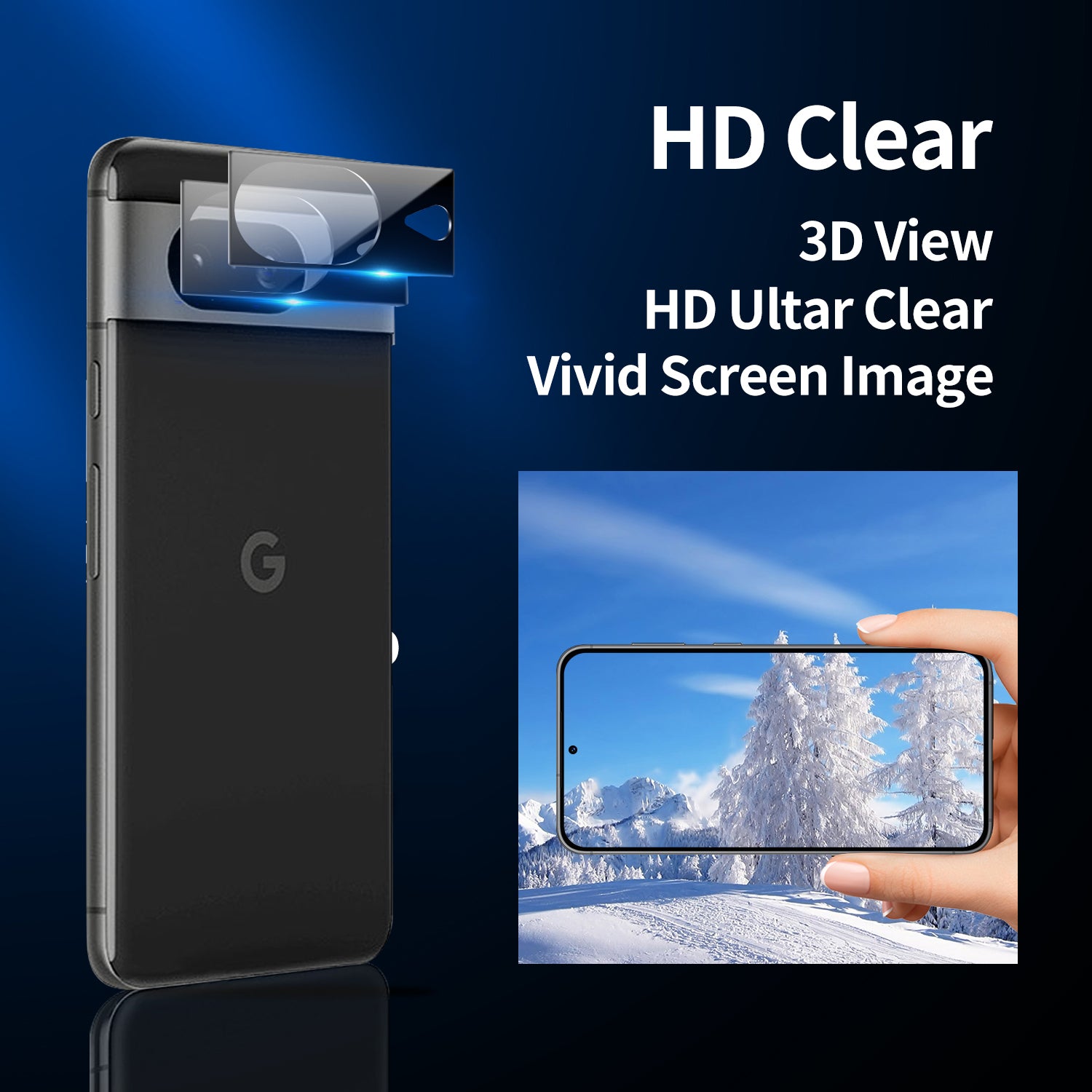 3Pcs Screen Protector for Google Pixel 8 9H Hardness Film with 2Pcs Camera Lens Protector